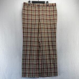 Vintage Hudsons Dress Slacks men's 36x30 Colorful Plaid Check Wide Leg Talon 70s